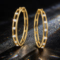 Luxury Jewelry Classic Channel Setting Round Cut White Sapphire Hoop Earrings For Women