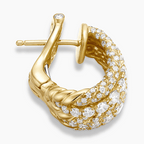 Luxury Jewelry Yellow Gold Multi Row Round Cut White Sapphire Hoop Earrings For Women