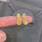 Classic Luxury Jewelry Yellow Gold Oval Cut Canary Sapphire Drop Earrings For Women