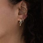 Unique Design Two Tone Round Cut White Sapphire Hoop Earrings For Women