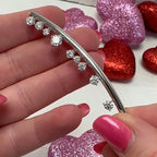 Luxury Jewelry Unique Design Round Cut White Sapphire Brooch For Women