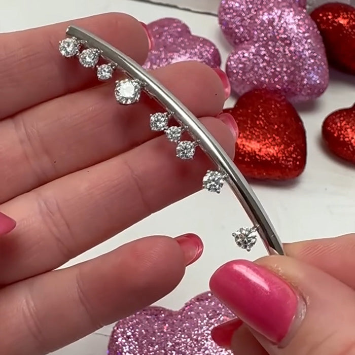 Luxury Jewelry Unique Design Round Cut White Sapphire Brooch For Women