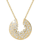 Two Tone Round Cut White Sapphire Pendant Wedding Necklace For Women Belovegrace