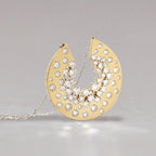 Two Tone Round Cut White Sapphire Pendant Wedding Necklace For Women Belovegrace
