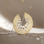 Two Tone Round Cut White Sapphire Pendant Wedding Necklace For Women Belovegrace