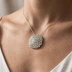 Art Deco Round Cut White Sapphire Pendant Necklace For Women