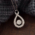 Created White Sapphire Round Cut Pendant Necklace For Women Belovegrace