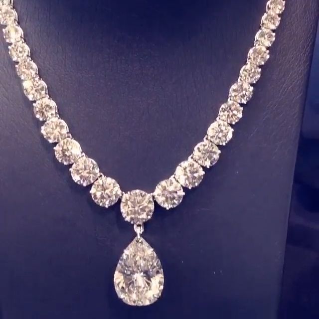 Classic Pear & Round Cut White Sapphire Pendant Necklace For Women Belovegrace