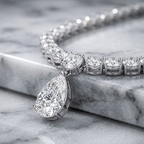 Classic Pear & Round Cut White Sapphire Pendant Necklace For Women