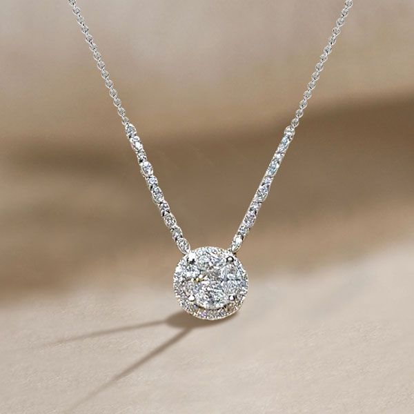Classy Marquise & Round Cut Pendant Necklace For Women Belovegrace