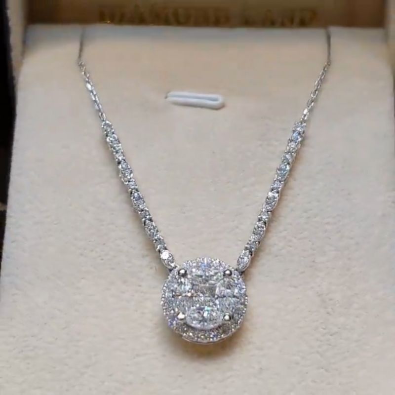 Classy Marquise & Round Cut Pendant Necklace For Women Belovegrace
