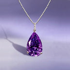 Pear Cut Amethyst Sapphire Pendant Necklace For Women Belovegrace