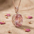 Brilliant Oval Cut Pink Sapphire Pendant Necklace For Women