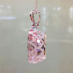 Brilliant Oval Cut Pink Sapphire Pendant Necklace For Women Belovegrace