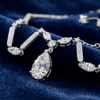 Classic Pear & Marquise Cut White Sapphire Pendant Necklace For Women