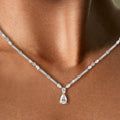 Pear & Marquise Cut White Sapphire Pendant Necklace For Women Belovegrace