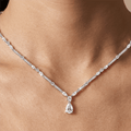 Classic Pear & Marquise Cut White Sapphire Pendant Necklace For Women