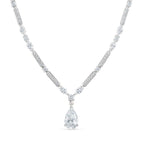 Pear & Marquise Cut White Sapphire Pendant Necklace For Women Belovegrace