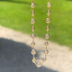Classic Golden Round & Marquise Cut White Sapphire Tennis Necklace Wedding Necklace For Women Belovegrace