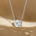 Classy Round Cut White Sapphire Pendant Necklace For Women Belovegrace
