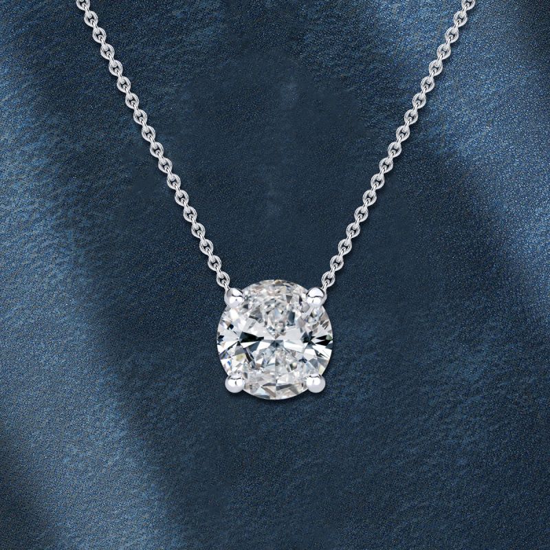 Classy Round Cut White Sapphire Pendant Necklace For Women Belovegrace