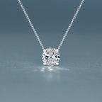 Classy Round Cut White Sapphire Pendant Necklace For Women Belovegrace