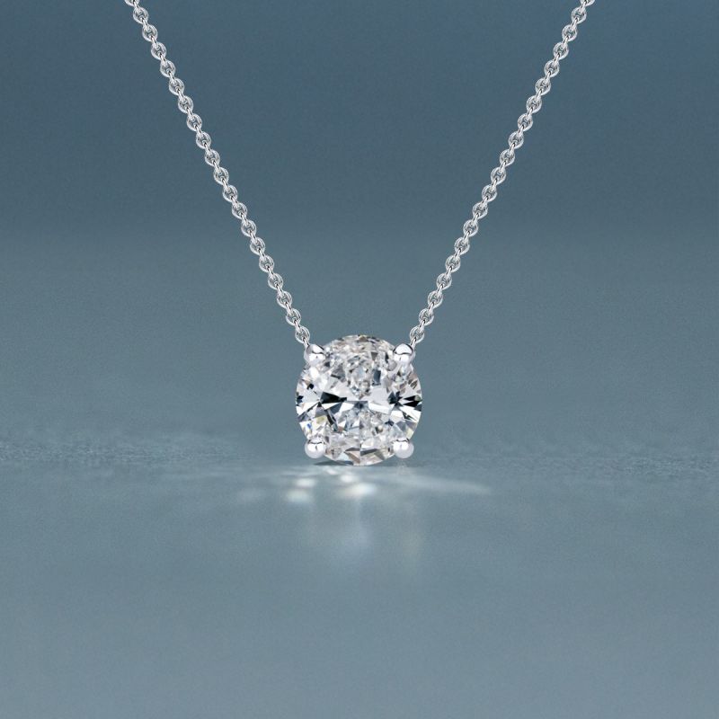Classy Round Cut White Sapphire Pendant Necklace For Women Belovegrace