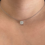 Classy Round Cut White Sapphire Pendant Necklace For Women Belovegrace