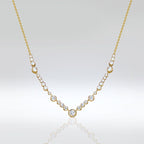 Golden Round Cut White Sapphire Pendant Necklace For Women Belovegrace