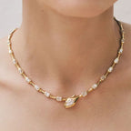 Golden Serpent designs Pear Cut White Sapphire Luxury Jewelry Wedding Necklace For Women Belovegrace
