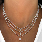 Multi Row Marquise & Pear Cut White Sapphire Necklace Wedding Necklace For Women Belovegrace