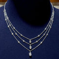 Multi Row Marquise & Pear Cut White Sapphire Necklace Wedding Necklace For Women Belovegrace