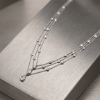 Layer Pear & Marquise Cut White Sapphire Pendant Necklace For Women