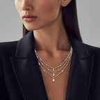 Multi Row Marquise & Pear Cut White Sapphire Necklace Wedding Necklace For Women Belovegrace