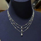 Multi Row Marquise & Pear Cut White Sapphire Necklace Wedding Necklace For Women Belovegrace