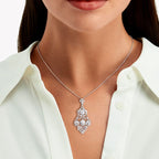 Vintage White Sapphire Round Cut Pendant Necklace For Women Belovegrace