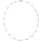 Classic Bezel Set Round Cut White Sapphire Tennis Necklace For Women Belovegrace