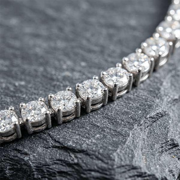 Classic Round Cut White Sapphire Tennis Necklace For Women