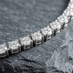 Classic Round Cut White Sapphire Tennis Necklace For Women