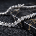 Classic Round Cut White Sapphire Tennis Necklace For Women