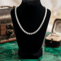 Classic Round Cut White Sapphire Tennis Necklace For Women