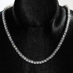 Classic Round Cut White Sapphire Tennis Necklace For Women Belovegrace