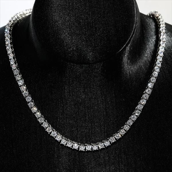 Classic Round Cut White Sapphire Tennis Necklace For Women Belovegrace