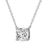 Solitaire 4 Prong Cushion Cut White Sapphire Pendant Necklace For Women Belovegrace