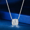Solitaire 4 Prong Cushion Cut White Sapphire Pendant Necklace For Women Belovegrace