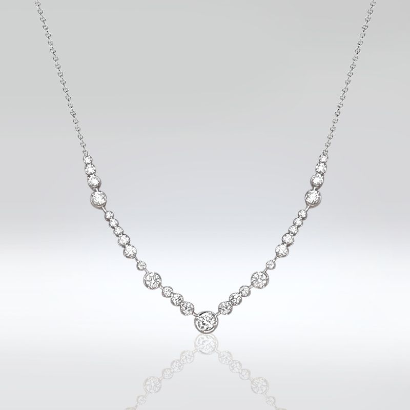 Classic Round Cut White Sapphire Pendant Necklace For Women Belovegrace