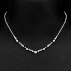 Classic Round Cut White Sapphire Pendant Necklace For Women Belovegrace