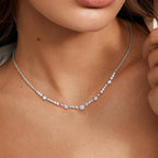 Classic Round Cut White Sapphire Pendant Necklace For Women Belovegrace