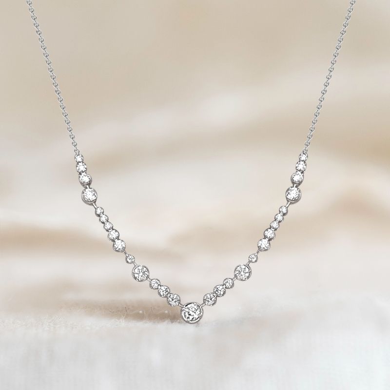 Classic Round Cut White Sapphire Pendant Necklace For Women Belovegrace
