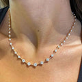 Gold Chain Round Cut White Sapphire Tennis Necklace For Women Belovegrace